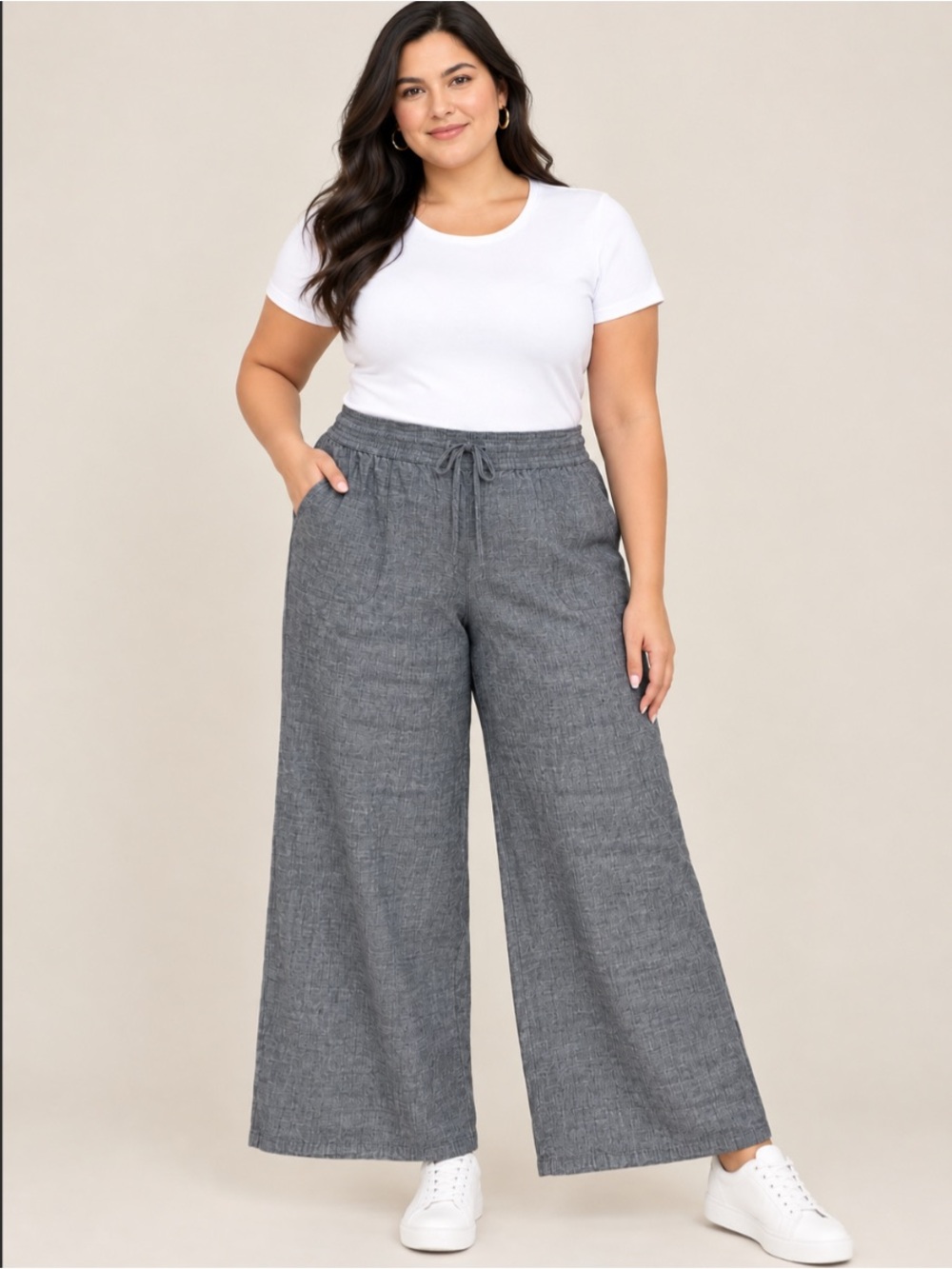 NWT Lane Bryant Wide Leg Casual Pants in Grey 24